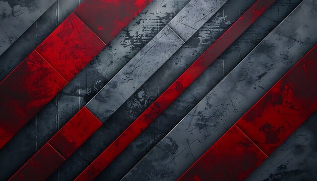 Grunge red and black stripes on textured concrete wall background