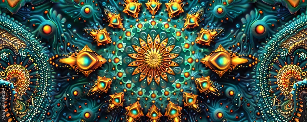 Poster a pixel art depiction of a pixelated fractal pattern, showcasing the complexity and elegance of pixe