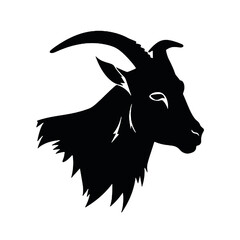 Goat  vector silhouette  isolated on a white background.