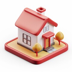 a 3d icon of a home with white background