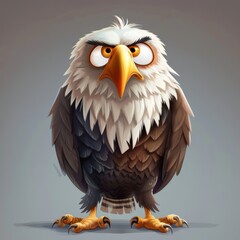 Fototapeta premium a funny cartoon eagle, front view