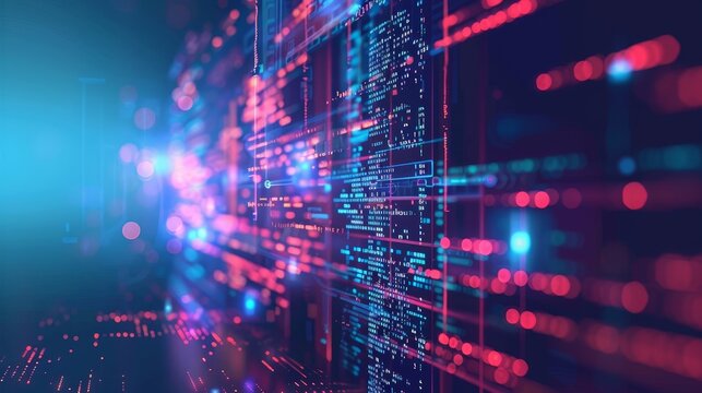 Coding and programming technology industry concept development.