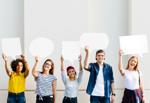 Placard thought bubbles png mockup, editable transparent design