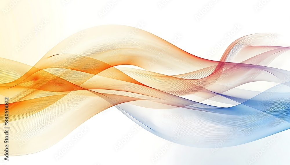 Poster abstract background with multicolored curly lines, design concept art