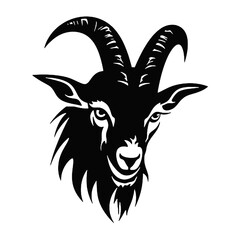 head of a goat.   cartoon vector style.
 