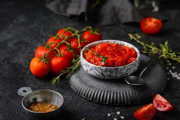 Homemade tomato sauce with spice