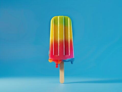 Regenbogen-Eis am Stiel