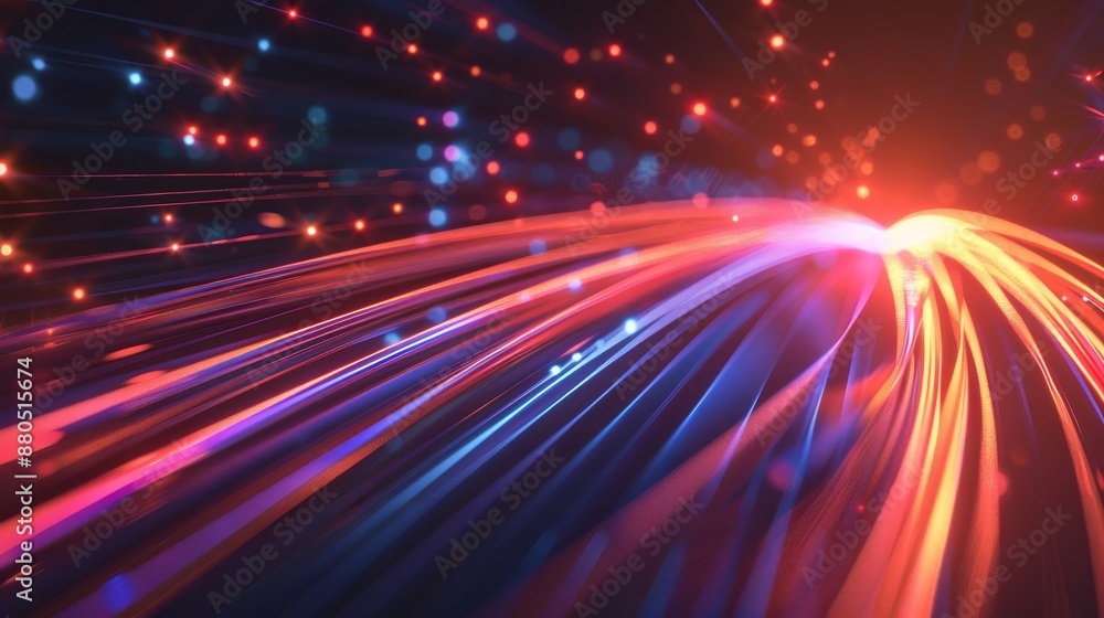 Aufkleber the high speed line is an abstract technology background with digital fiber hi-tech elements