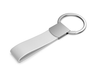 Blank strap key holder blank template 3d render illustration.