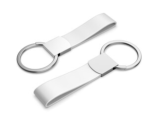Blank strap key holder blank template 3d render illustration.