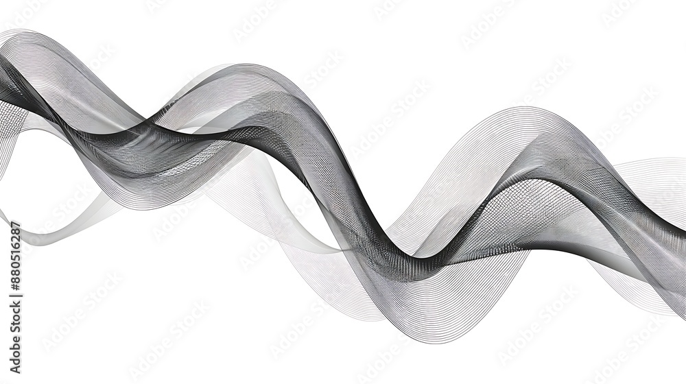 Poster abstract background with multicolored curly lines, design concept art
