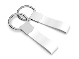 Blank strap key holder blank template 3d render illustration.
