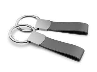 Blank strap key holder blank template 3d render illustration.