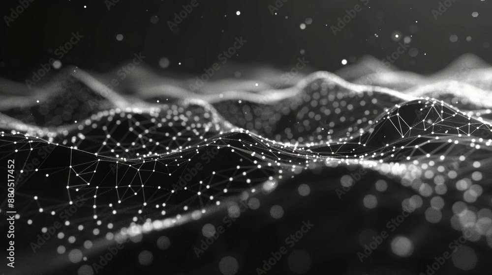 Poster dots and lines of digital connection. tech background. network connection structure. plexus effect. 