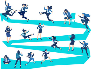 ビジネスにおけるロードマップのイラスト