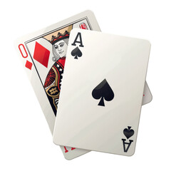 poker chips and cards isolated on transparent png