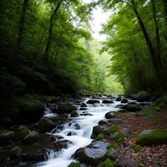 Obraz premium stream in the forest