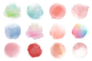 Abstract watercolor png cut out set