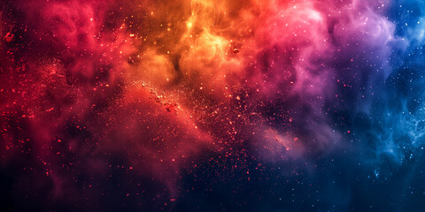 Obraz premium Abstract colorful nebula with glowing particles and light