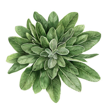 green sage plant top view clip art preview