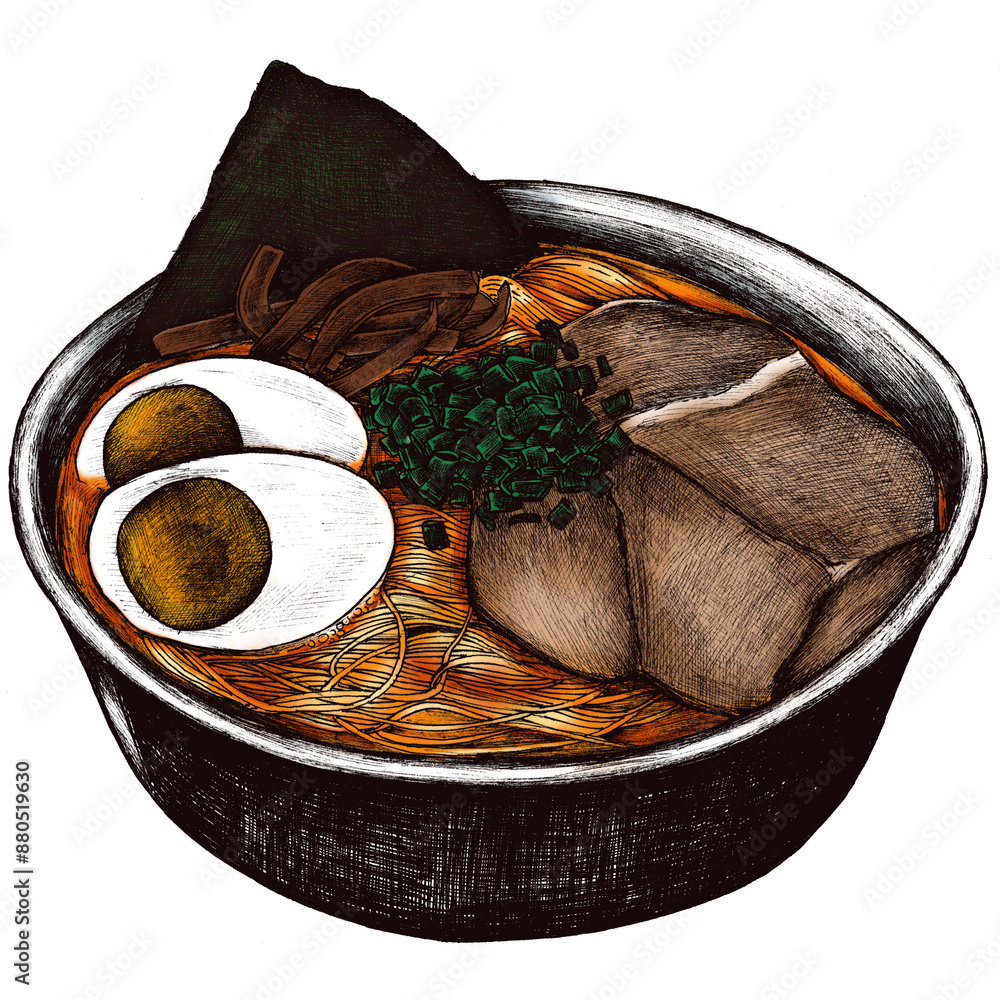 Canvas Prints Colorful Japanese ramen transparent png