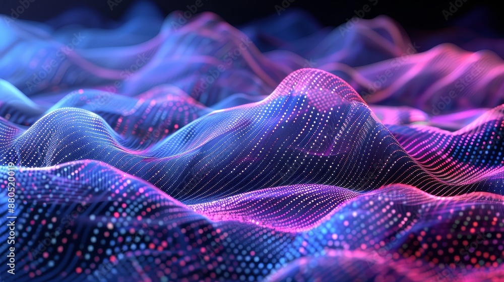 Poster modern abstract point wave background with dynamic waves. abstract wave. stock image. big data techn