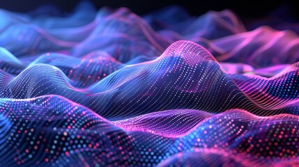 Fototapeta premium Modern abstract point wave background with dynamic waves. Abstract wave. Stock image. Big data technology 3d rendering.