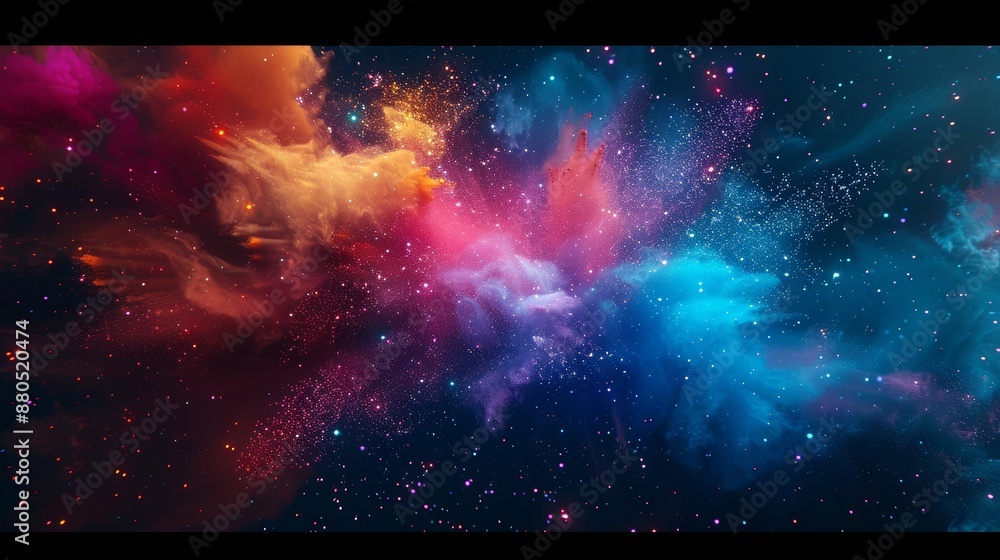 Poster an abstract pop background with an explosion of colors