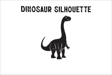 Dinosaur Vector Silhouette Design on White background.Dinosaur silhouettes vector illustration..