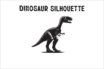Dinosaur Vector Silhouette Design on White background.Dinosaur silhouettes vector illustration..