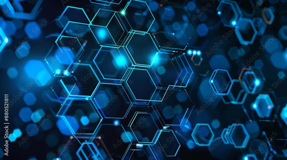 Aufkleber an abstract hexagonal texture pattern design innovation concept background is used to illustrate a w