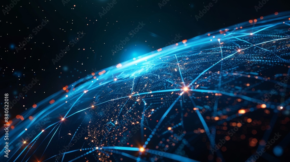 Aufkleber data globe illustration conveying connectivity of modern digital age, complexity, and data flood of 
