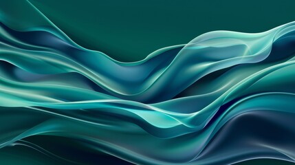 Featuring teal green, teal and a deep blue color, this futuristic banner background is alive with swirls and waves.