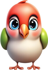 Fototapeta premium Adorable Cartoon Love Bird Clipart Illustration. 