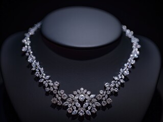 Diamant-Halskette auf schwarzem Samt