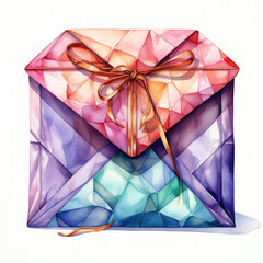 Watercolor Envelope Illustration, Generative Ai