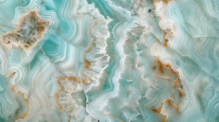The surface of this onyx marble is polished with high resolution, the color of the marble is aqua tone emperador, the texture of the surface is breccia stone agate, the surface is modern Italian