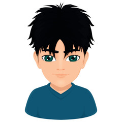 Portrait of charismatic black haired boy