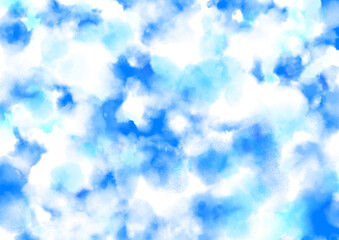 水彩背景　ブルー系クールイメージ