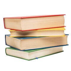 Stack of books. Transparent background, png