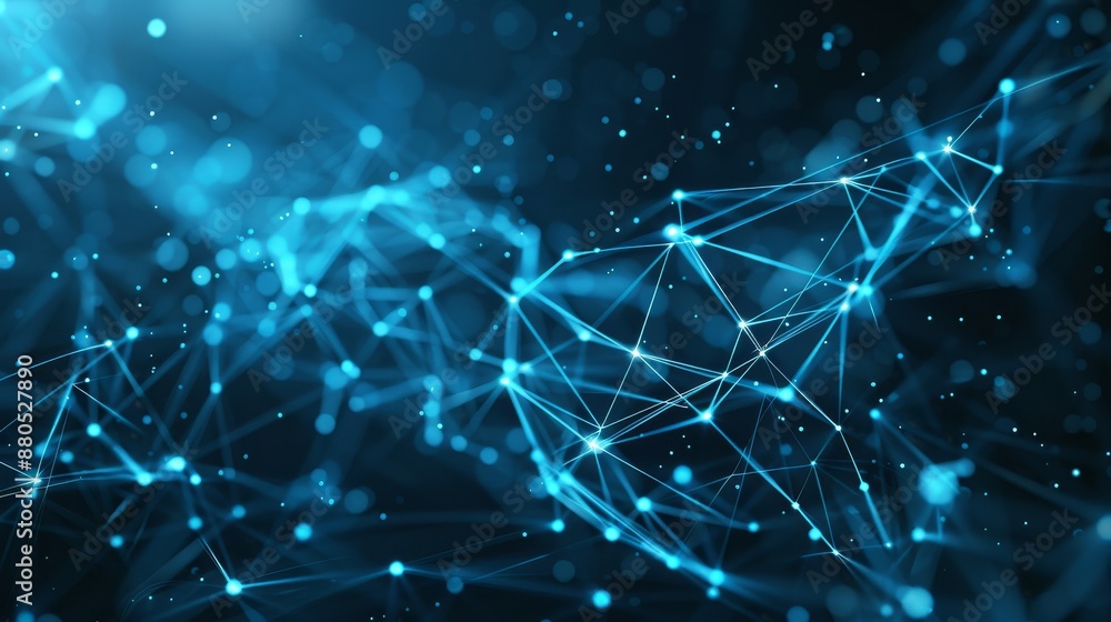 Poster featuring an abstract background dot and connect line for cyber technology and network connection co