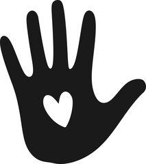 Fototapeta premium Hand with Heart Vector Graphic Illustration 