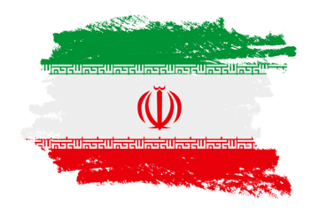 Flag of Iran png sticker, paint stroke design, transparent background