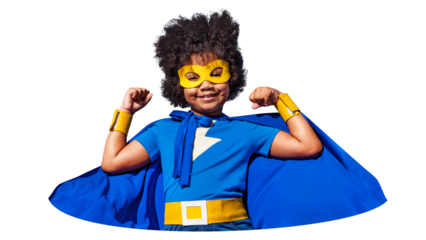 Superhero png girl portrait, transparent background