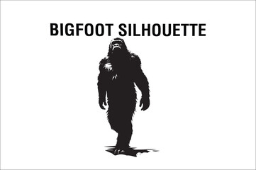 Bigfoot silhouettes  vector  illustration. Bigfoot silhouette illustration. Bigfoot silhouette.
