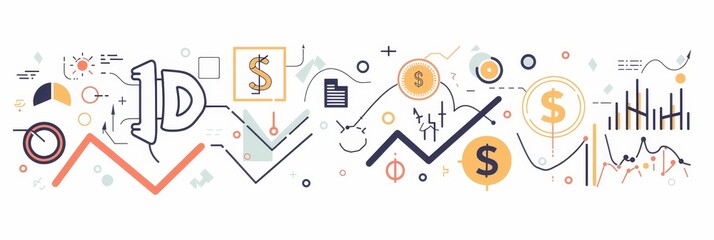Business Growth and Financial Success - An illustration depicting business growth and financial success, showcasing charts, graphs, and financial symbols. - An illustration depicting business growth a