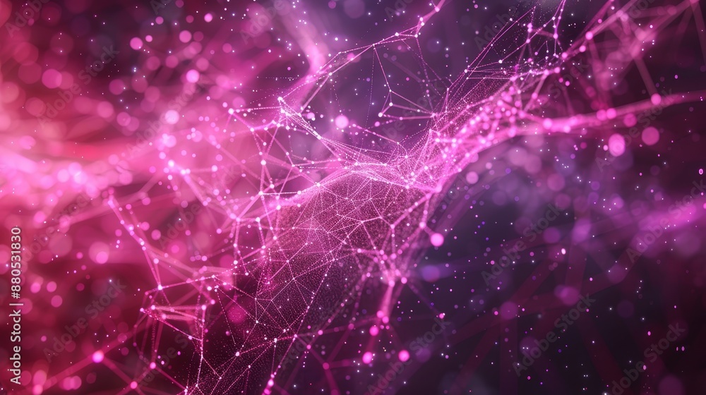 Poster the concept of connectedness is represented by a digital plexus background, a big data visualization