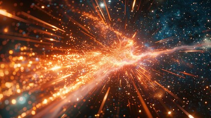 Fototapeta premium Hyperdrive image of space design background Hyper jump in space. 3D rendering