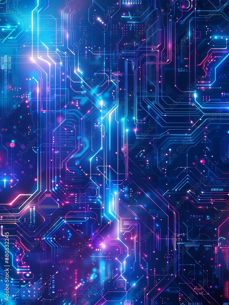 Poster abstract futuristic technology background - abstract futuristic technology background with glowing n