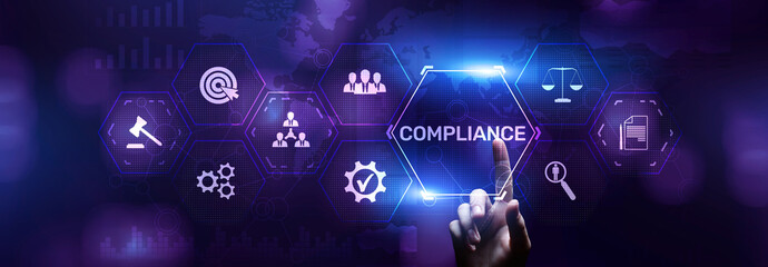 Compliance rules regulation business policy law concept.